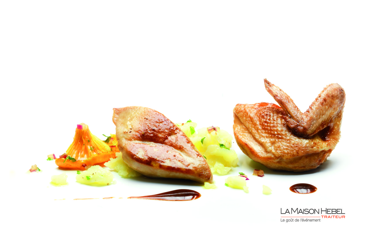 Suprême de caille vendéenne et foie gras rôti aux girolles
